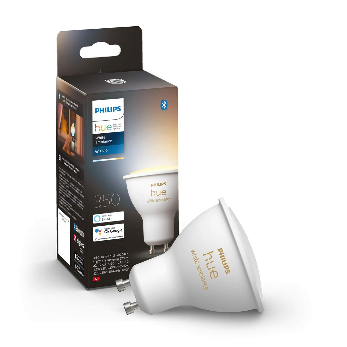LED-lampa Philips 8719514339903 Vit G GU10 350 lm (2200K) (6500 K) - 5