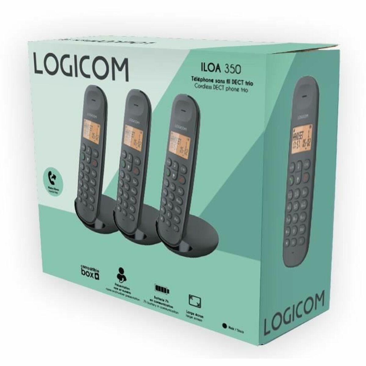 Trådlös Telefon Logicom ILOA 350 TRIO Svart - 6