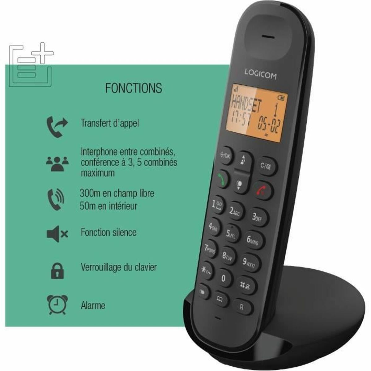 Trådlös Telefon Logicom ILOA 150 SOLO Grå - 6