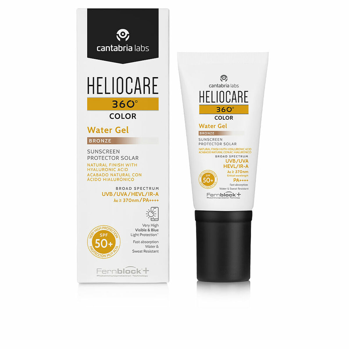 Solskydd med färg Heliocare Heliocare 360º Water Gel Color Bronce 50 ml Spf 50