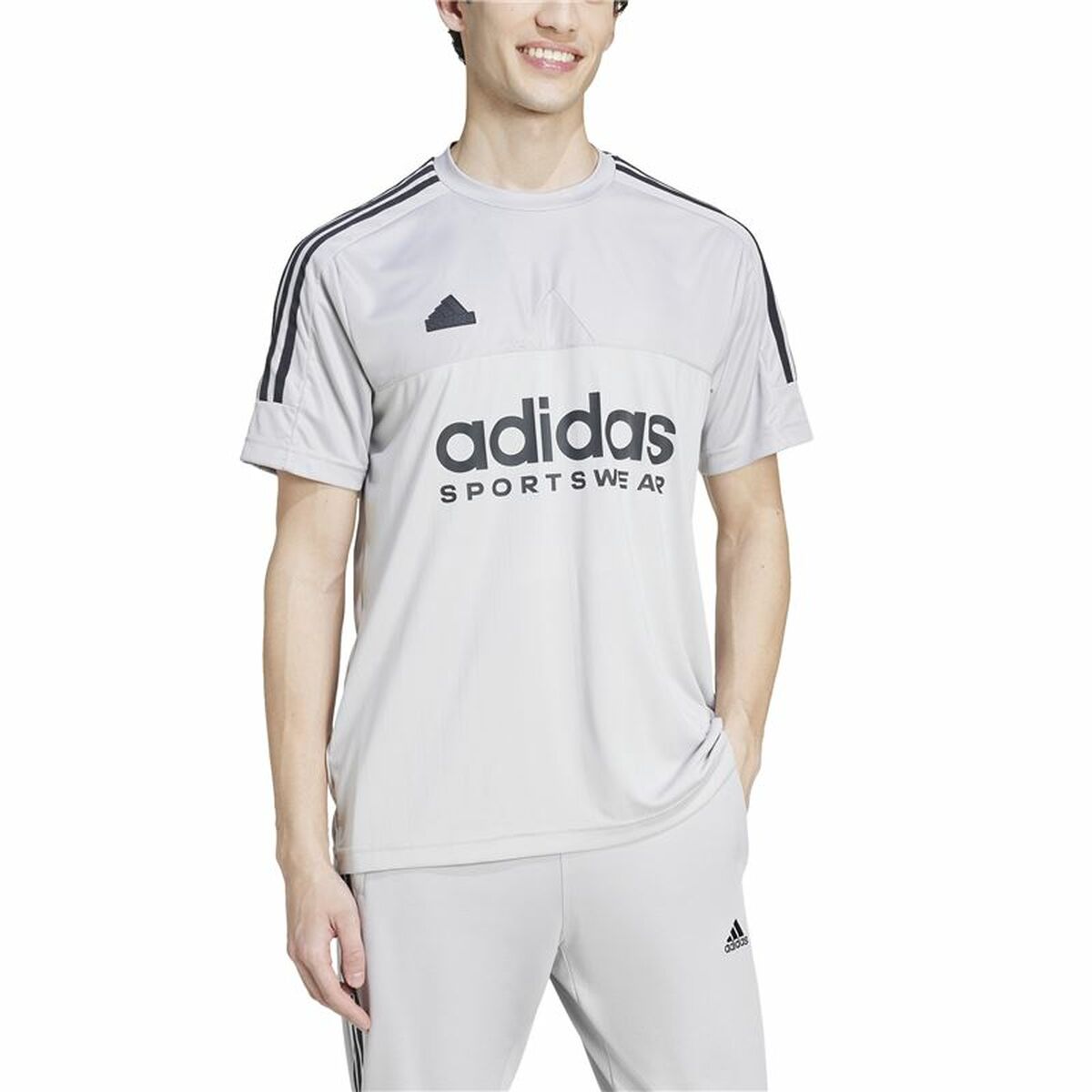 T-shirt med kortärm Herr Adidas Tiro Grå - 3