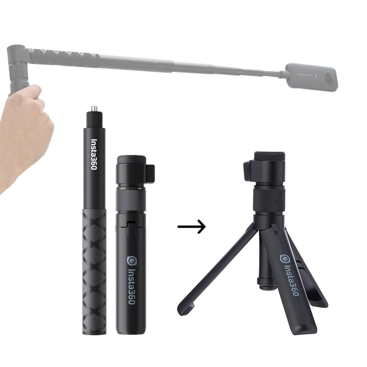 Selfiesticka Utdragbar Insta360 ONE R / ONE X / ONE Invisible - 3