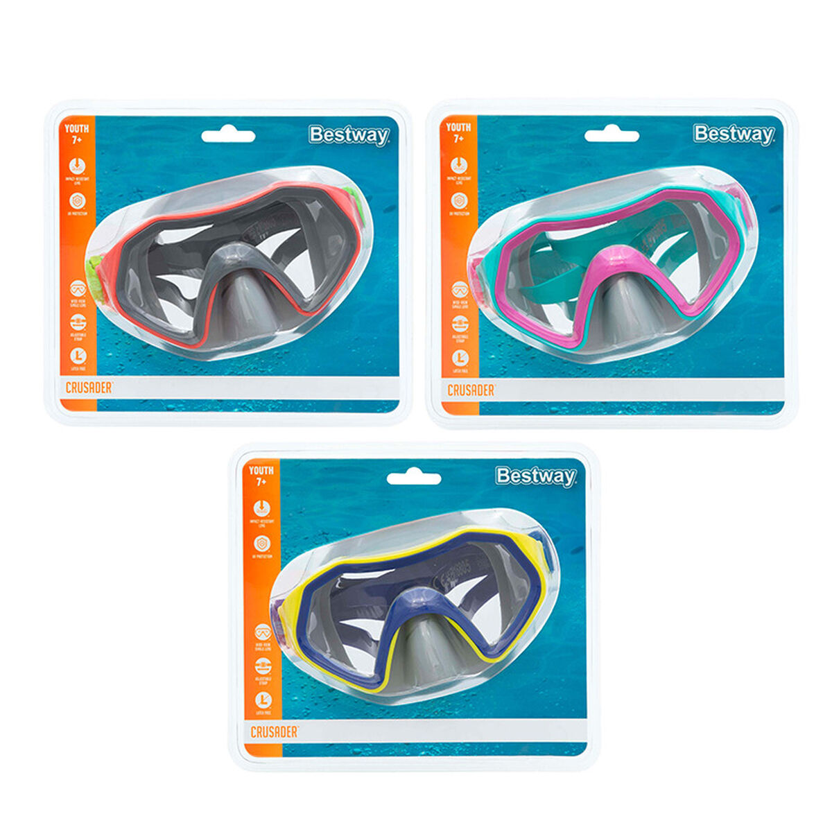 Bestway Dykmask för vuxna Anatomiskt band Olika färger +14 år Strand och Pool 22044 - 5