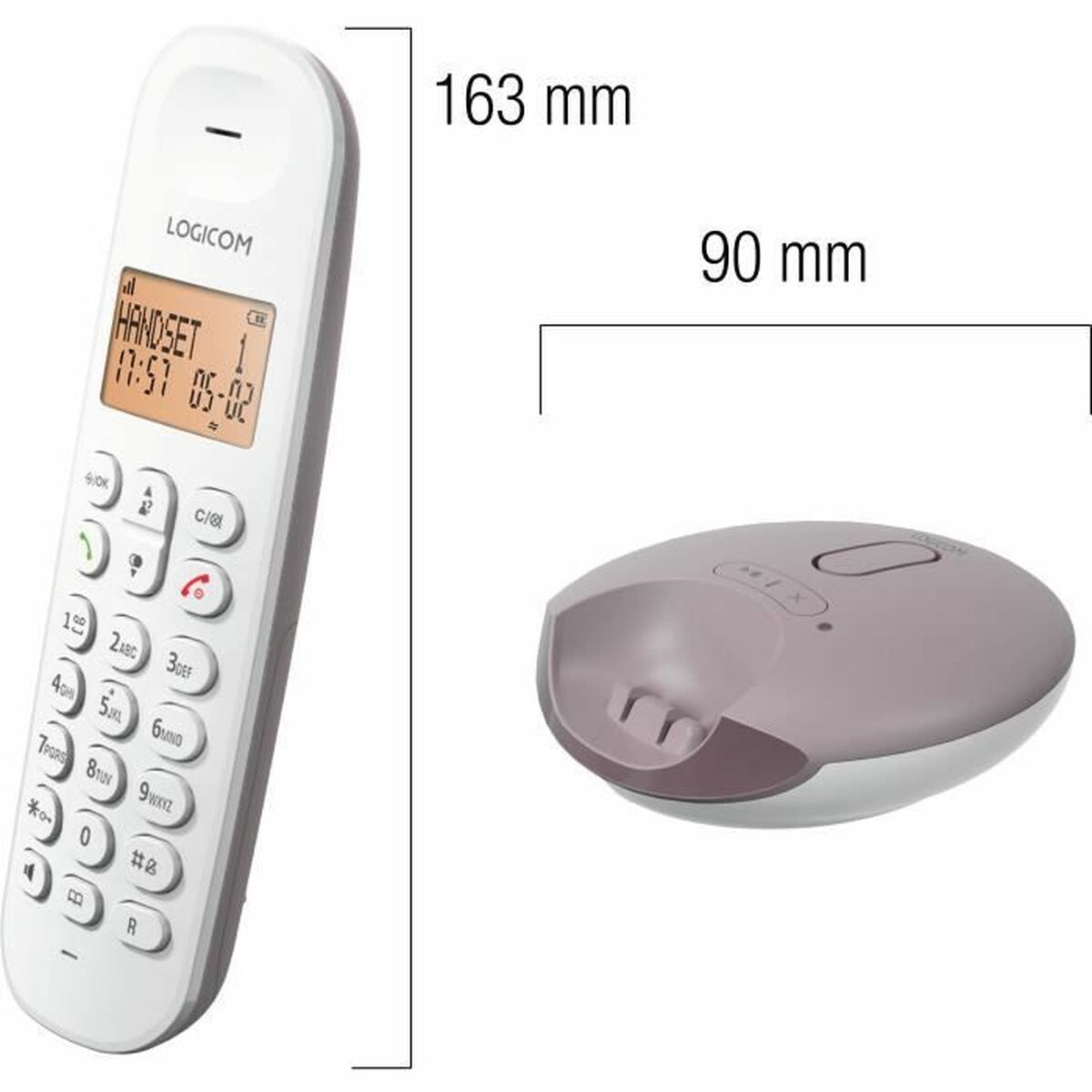 Trådlös Telefon Logicom ILOA 155T SOLO Brun Grå Beige-brun (taupe) - 2