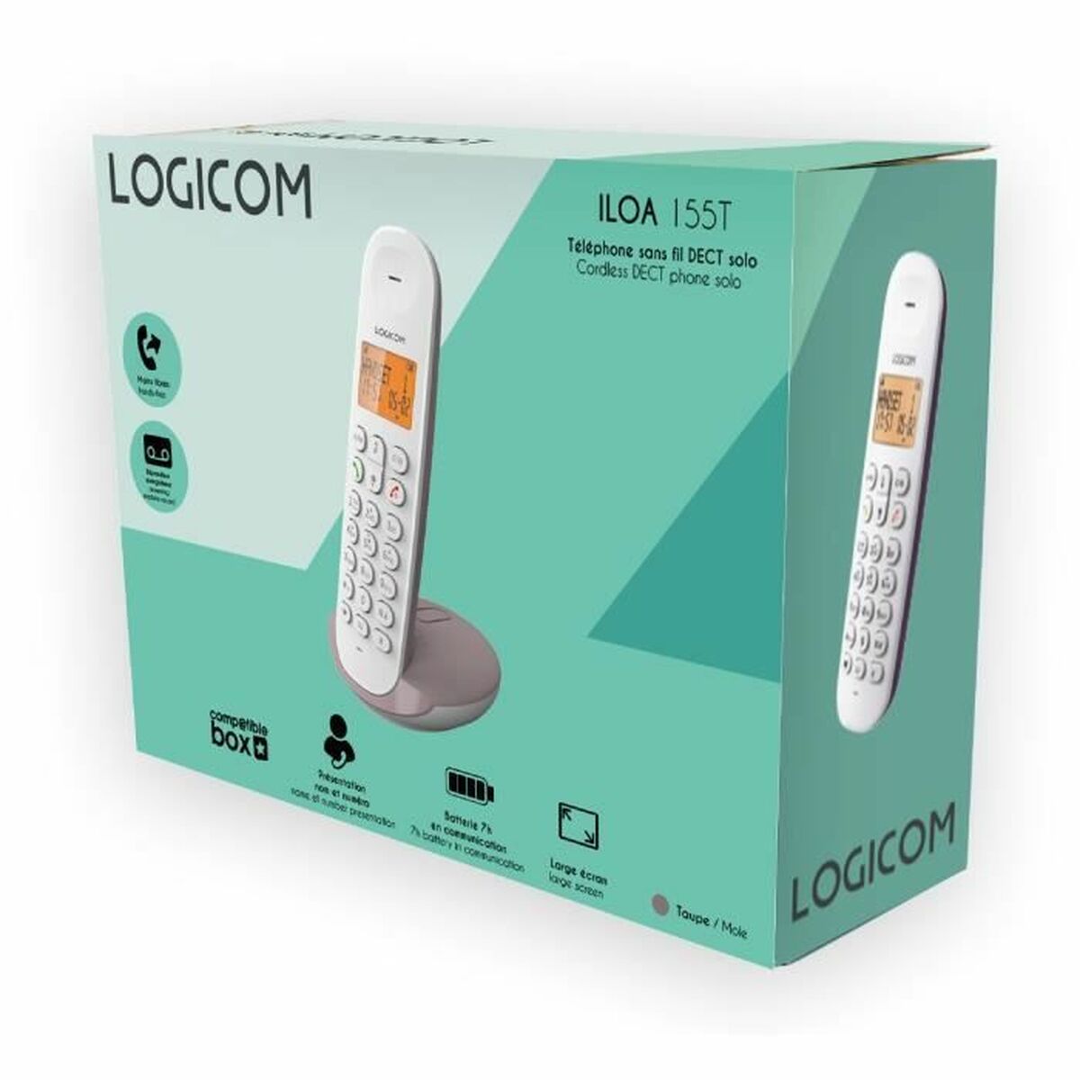 Trådlös Telefon Logicom ILOA 155T SOLO Brun Grå Beige-brun (taupe) - 5