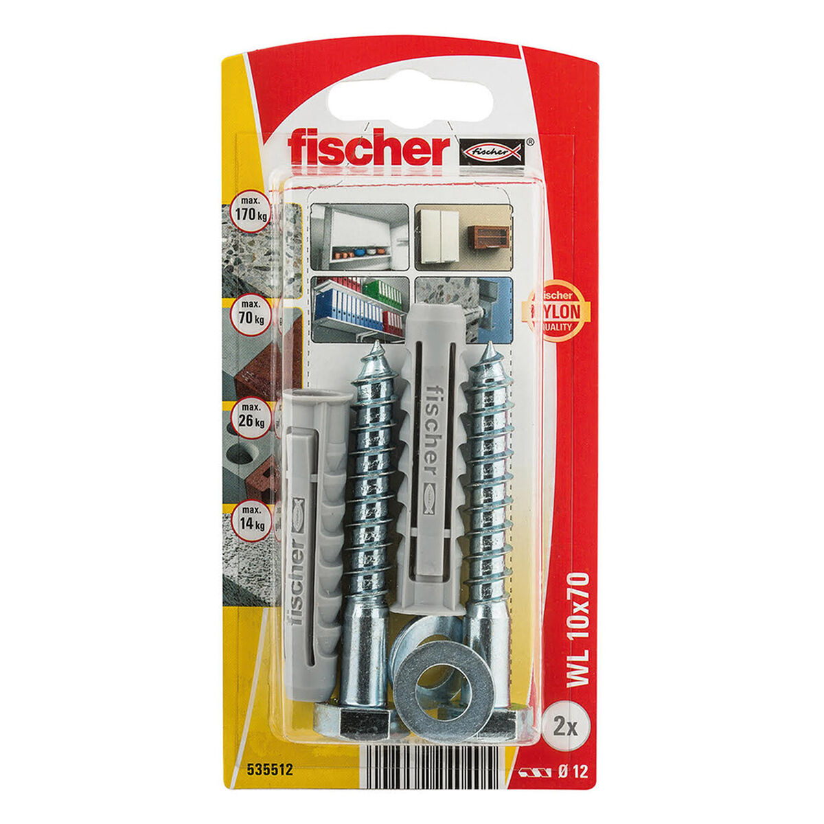 Pluggar och skruv Fischer 535512 (2 antal) - 2