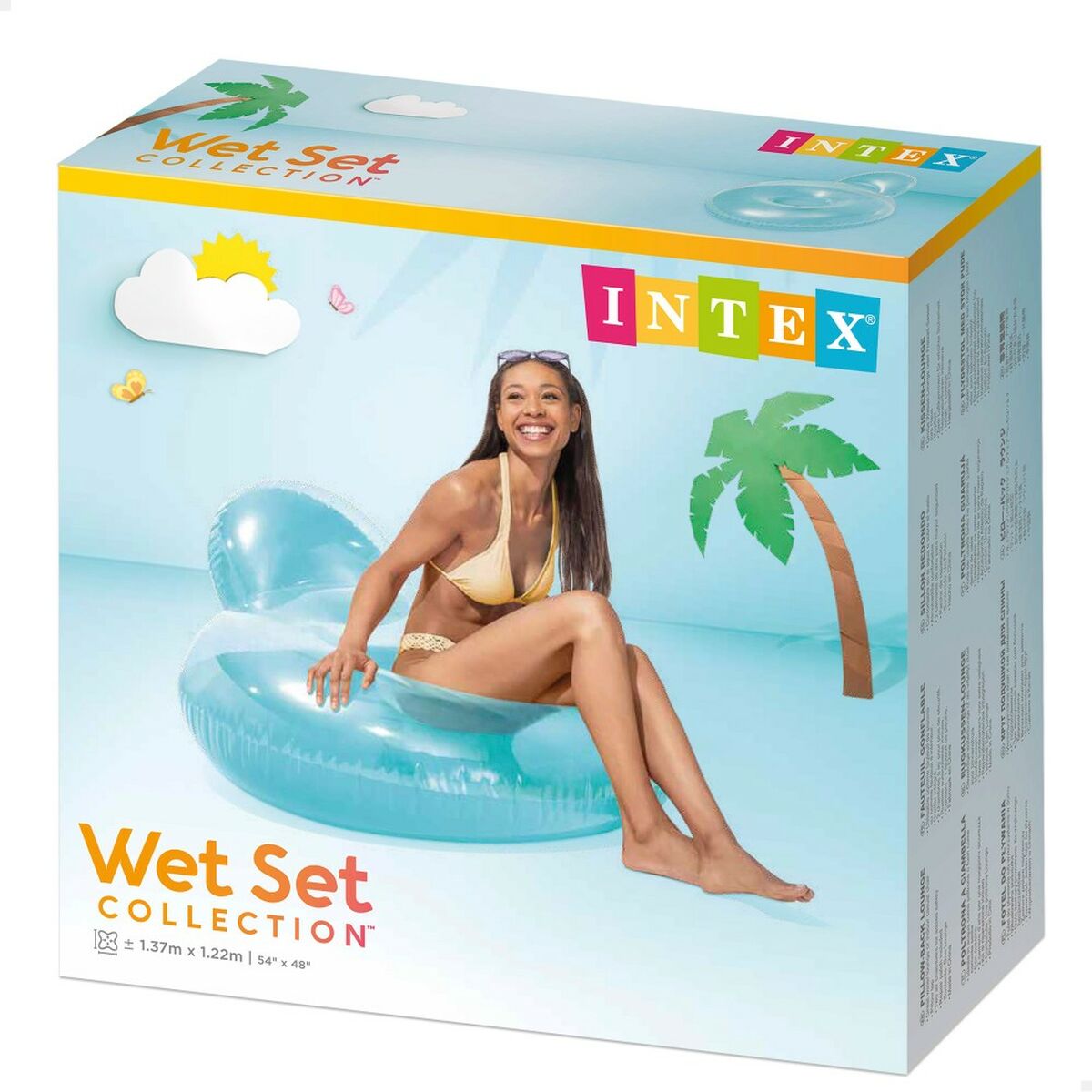 Uppblåsbar stol för pool Intex Rund 137 x 122 cm - 11