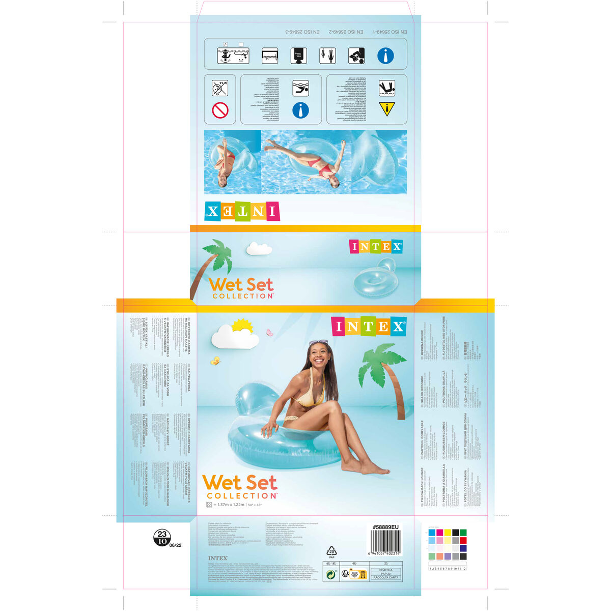 Uppblåsbar stol för pool Intex Rund 137 x 122 cm - 12