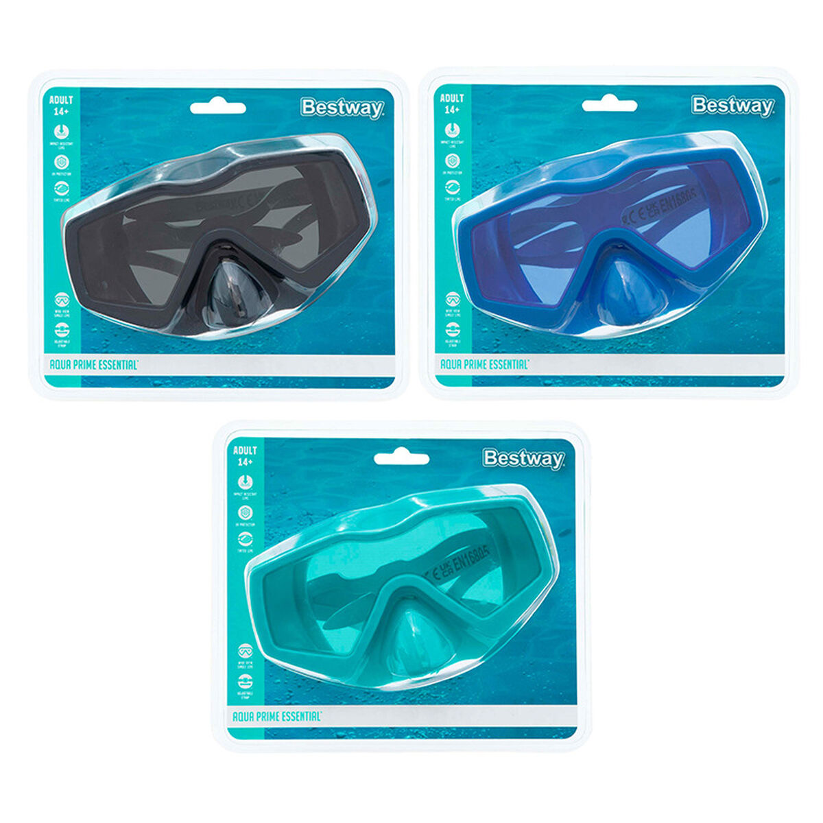 Bestway Dykmask Junior Anatomiskt Bälte Blandade Färger +7 År Strand och Pool 22049 - 5