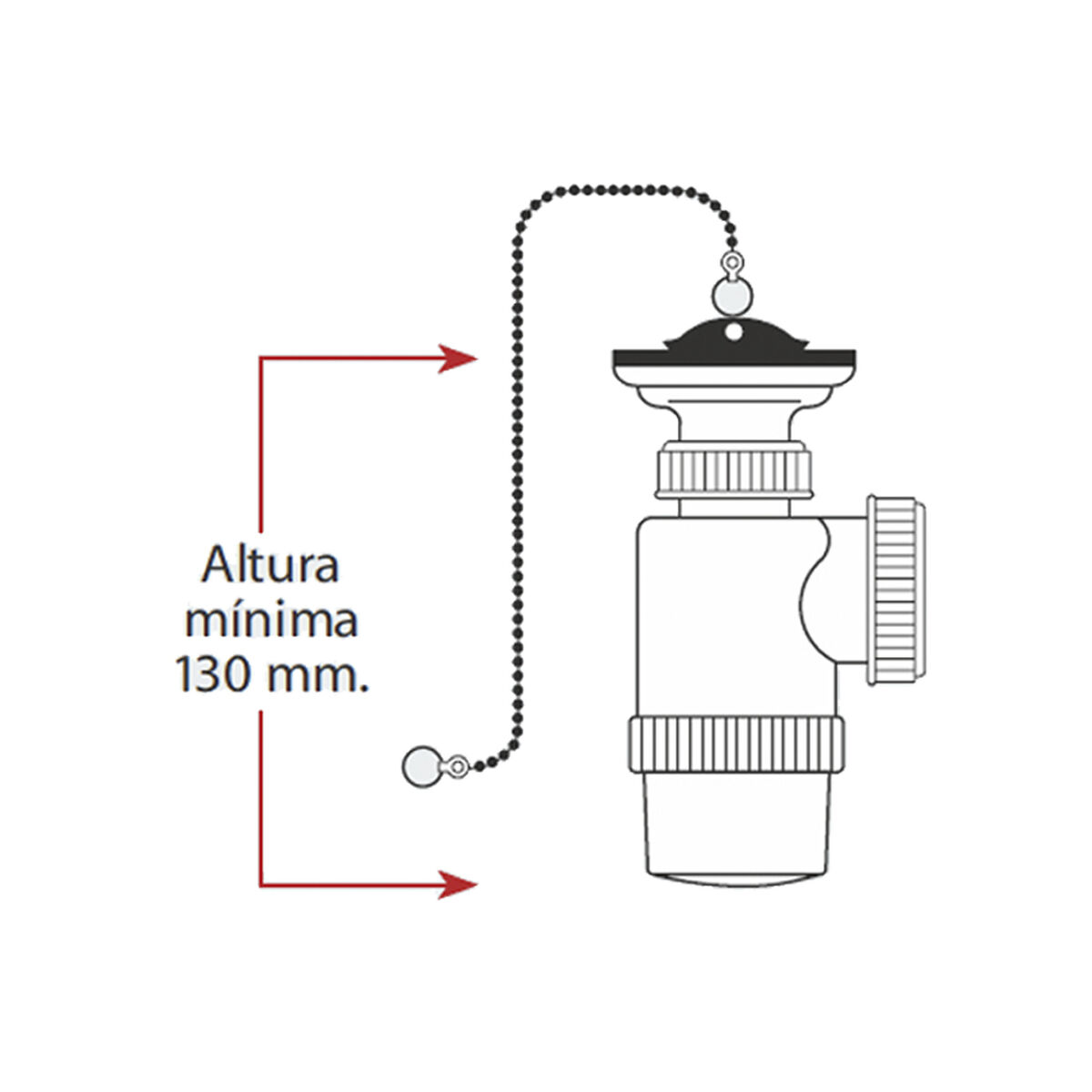 Washbasin Siphon Mirtak v70 Plast PVC - 2