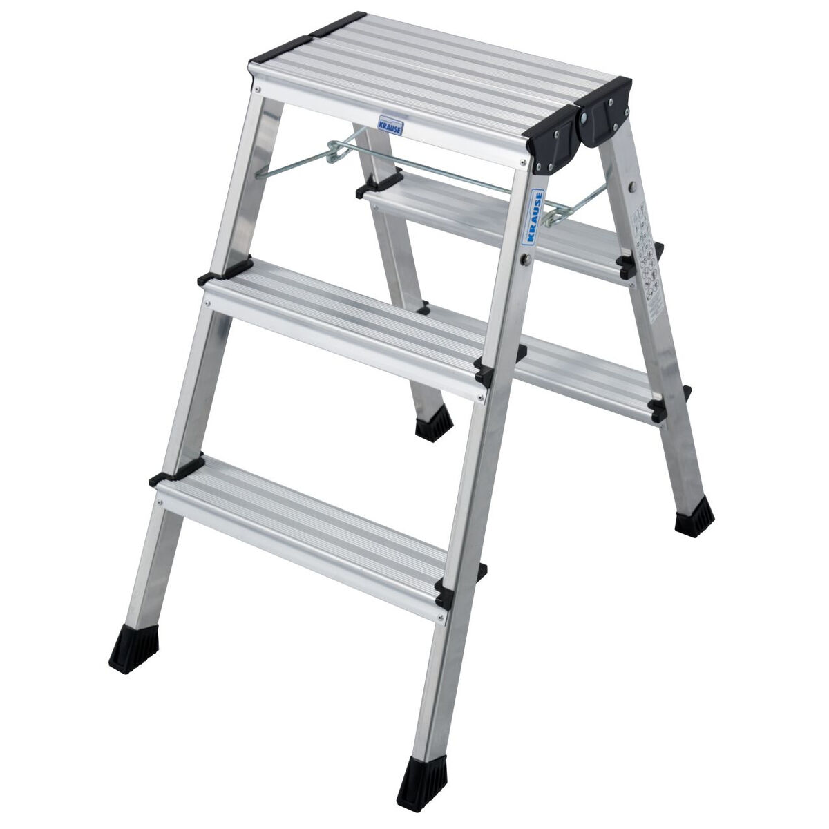 Hopfällbar stege Krause 130068 Silvrig Aluminium