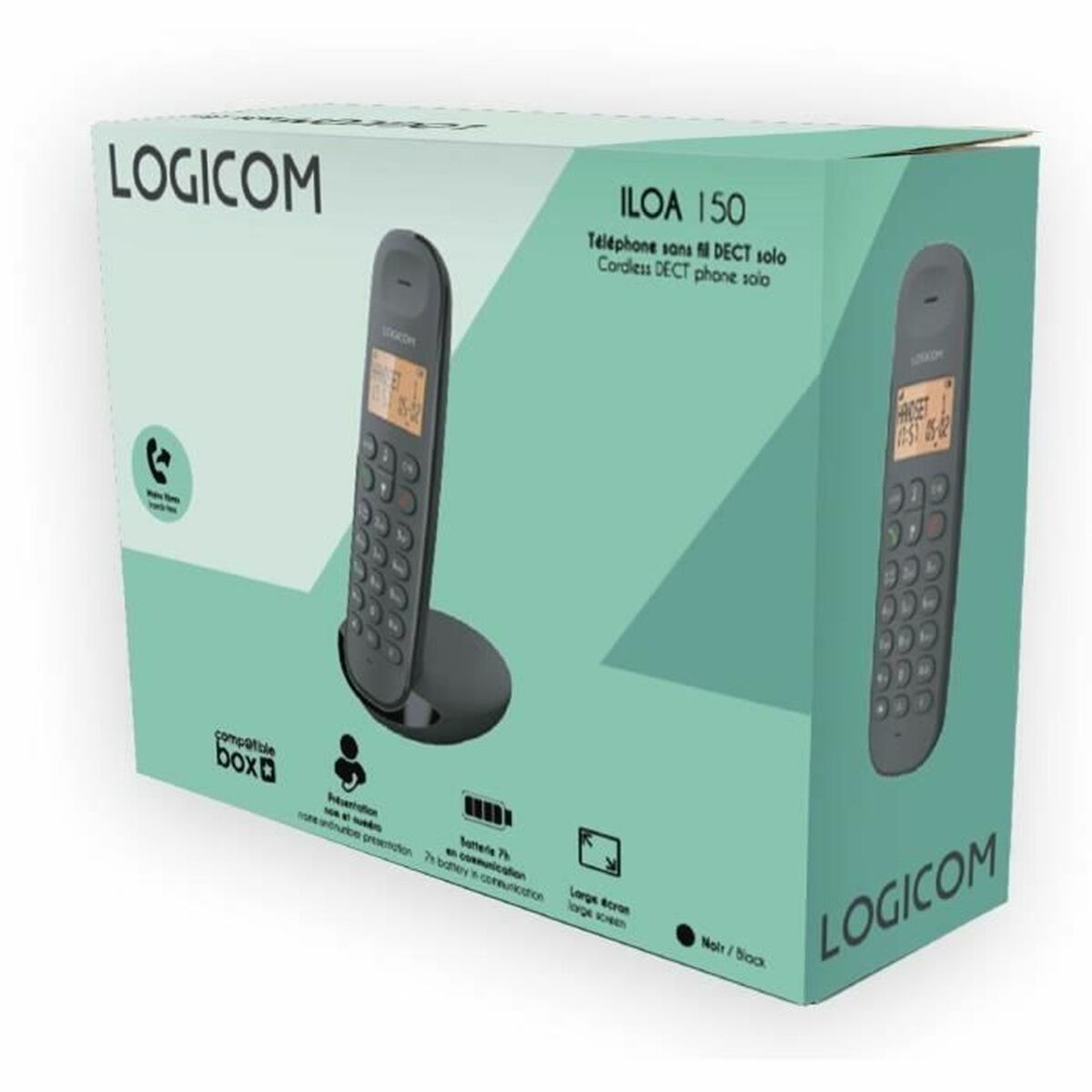 Markkabeltelefon Logicom DECT ILOA 150 SOLO Svart - 5