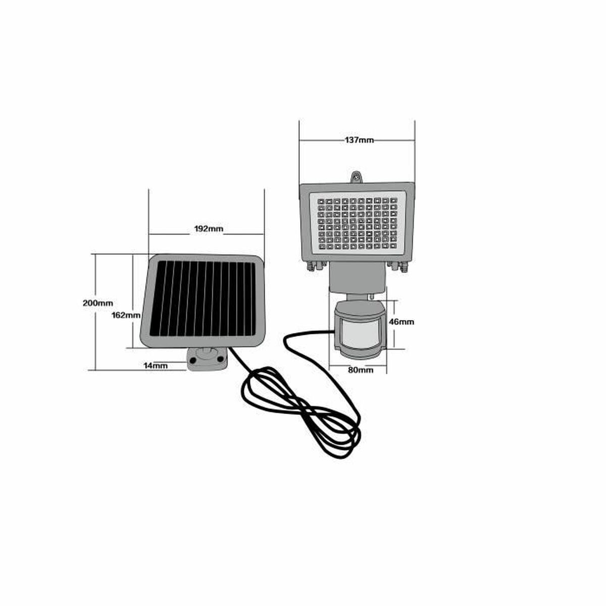 solcellslampo Galix Rörelsedetektor Svart Plast 13,5 x 13,5 x 20 cm - 2