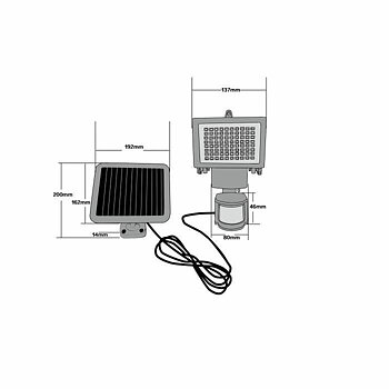 solcellslampo Galix Rörelsedetektor Svart Plast 13,5 x 13,5 x 20 cm