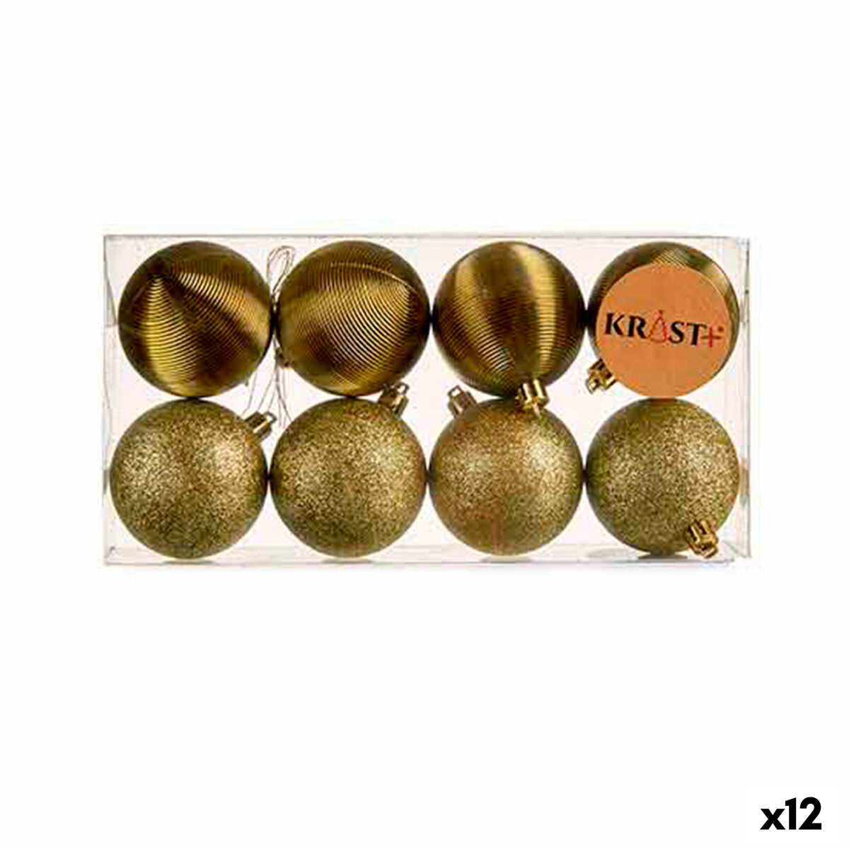 Uppsättning av julkulor Krist+ Grön PVC (12 antal) - 4