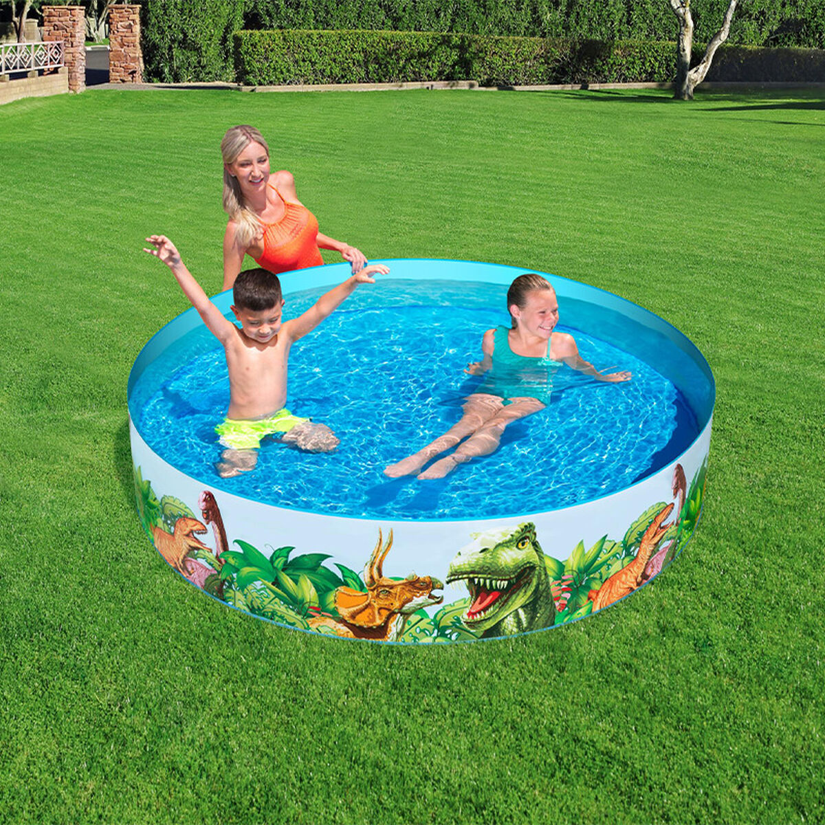 Bestway Hård Barnpool PVC Dinosaurier 183x38 cm +2 År Trädgård 55022 - 3