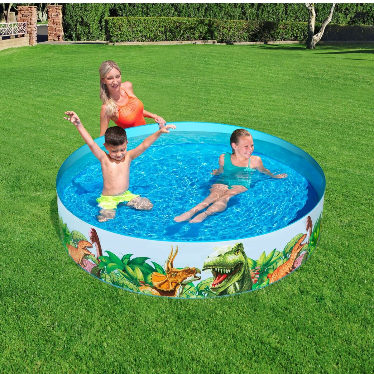 Bestway Hård Barnpool PVC Dinosaurier 183x38 cm +2 År Trädgård 55022 - 7