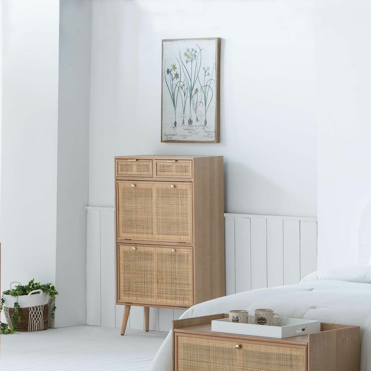 Skoskåp Alexandra House Living Naturell Galler 120 x 32 x 70 cm - 5