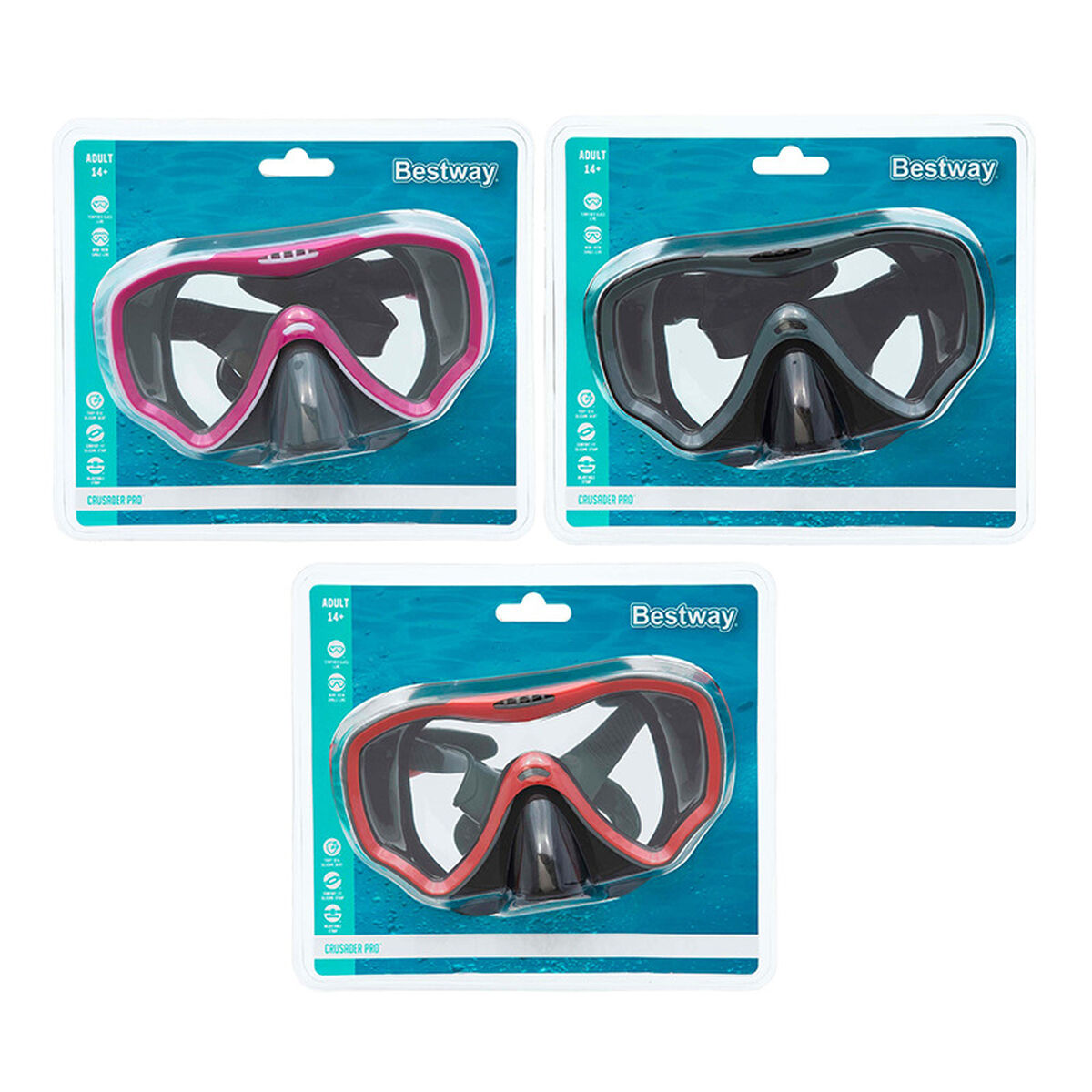 Dykarmask Bestway Grå Vuxen (1 antal) - 5