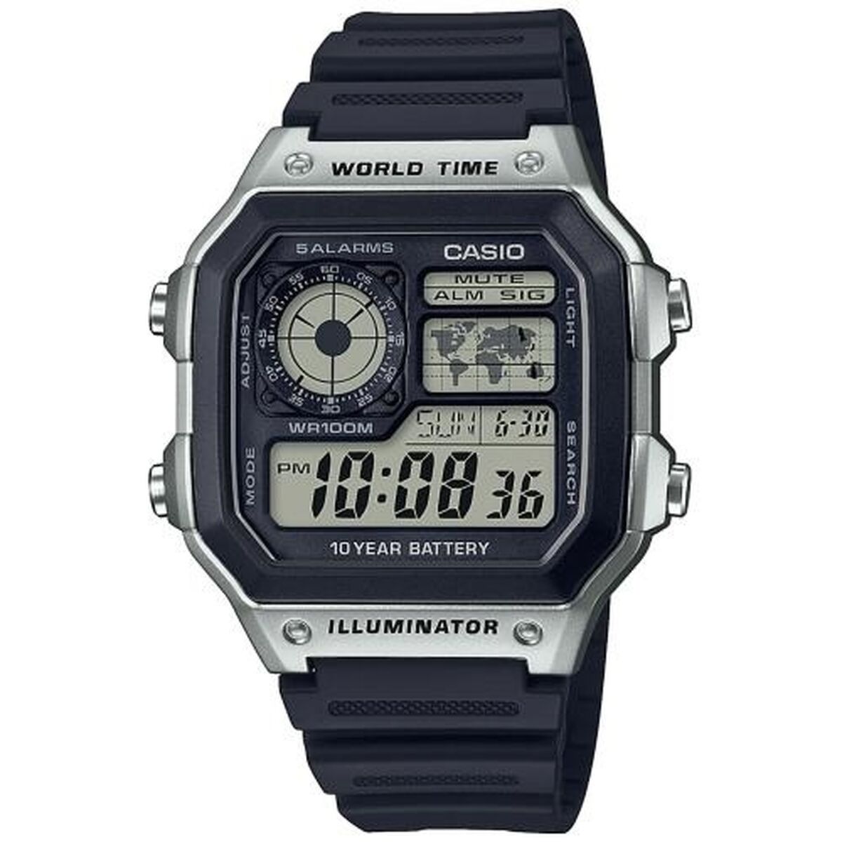 Herrklocka Casio ILLUMINATOR WORLDTIME Svart Grå (Ø 40 mm)
