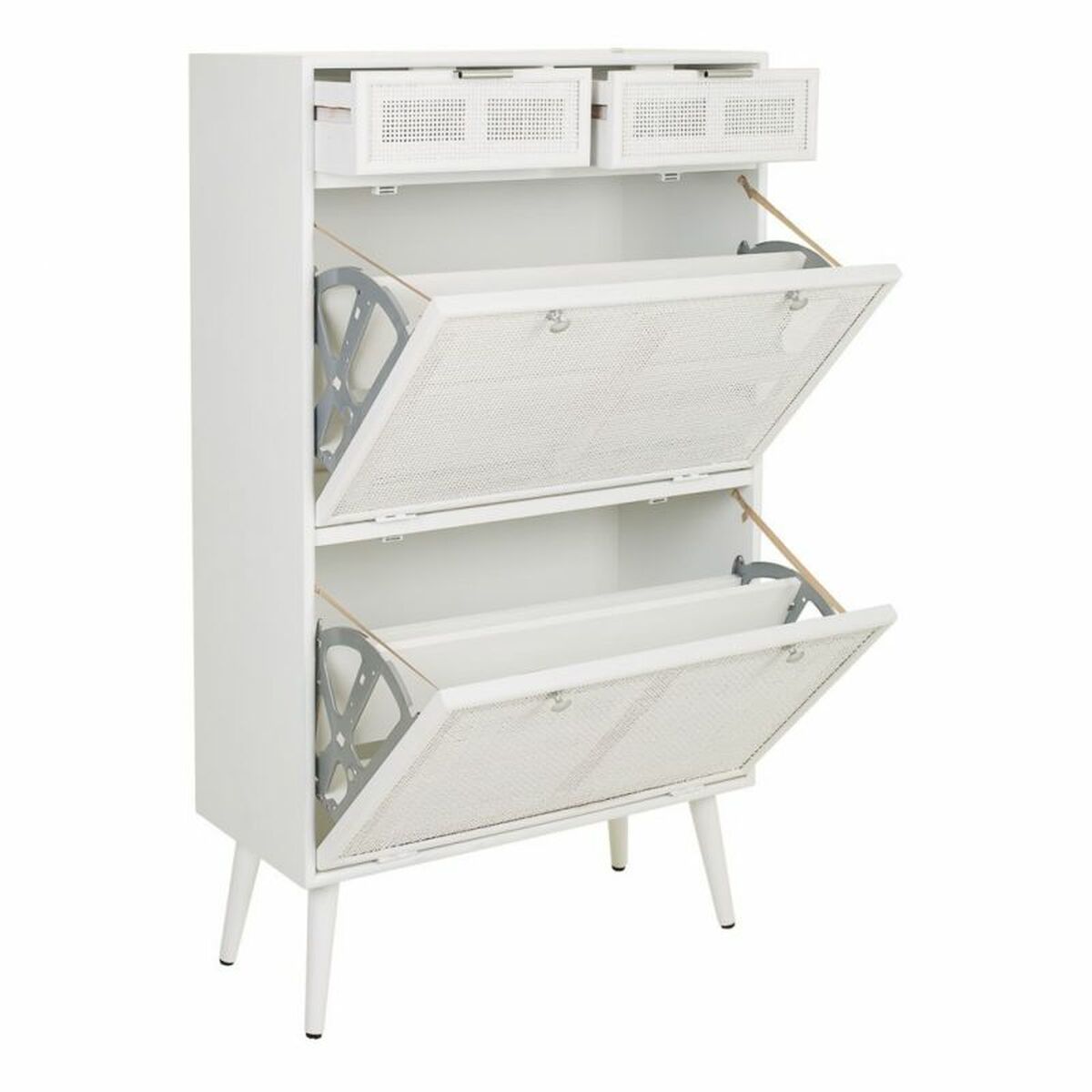Skoskåp Alexandra House Living Vit 32 x 120 x 70 cm Galler - 4