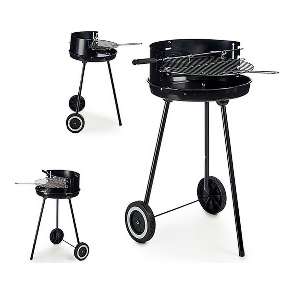 Kolgrill med hjul Svart Rostfritt stål Järn 41,5 x 71 x 42,5 cm - 4