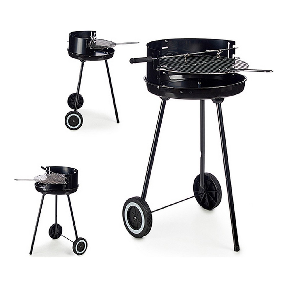 Kolgrill med hjul Svart Rostfritt stål Järn 41,5 x 71 x 42,5 cm - 2