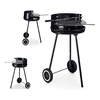 Kolgrill med hjul Svart Rostfritt stål Järn 41,5 x 71 x 42,5 cm