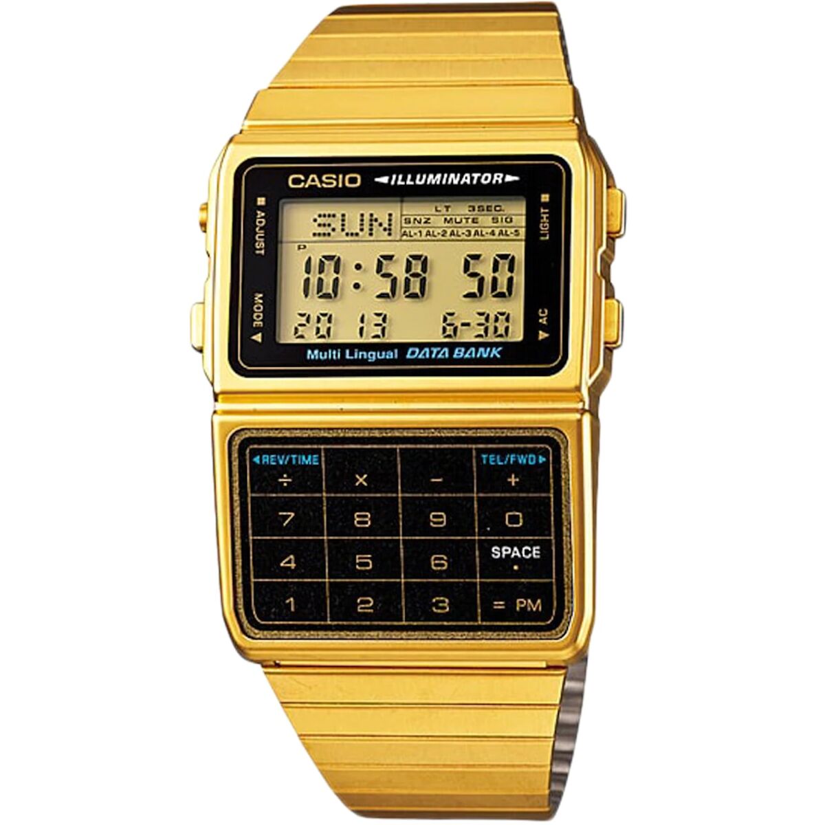 Unisexklocka Casio DATABANK CALCULATOR GOLD