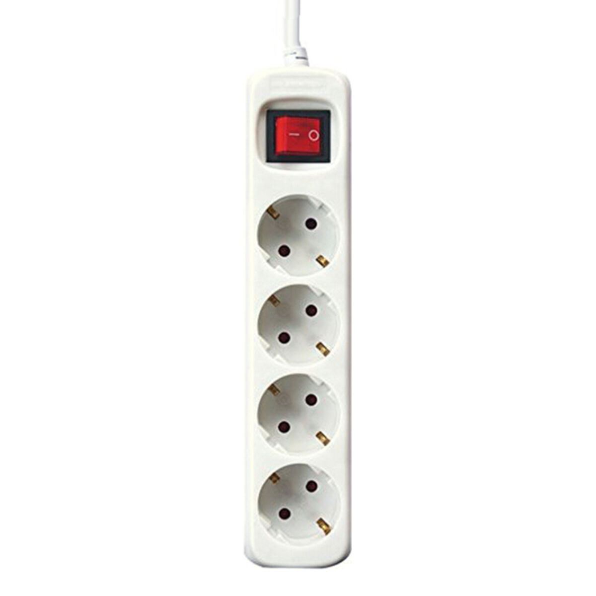 Ellist 4 Tomas-uttag med brytare Silver Electronics Vit
