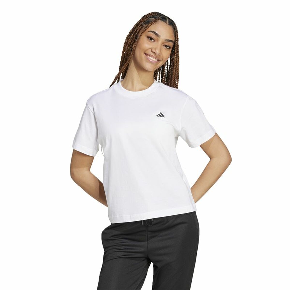 T-shirt med kortärm Dam Adidas Essentials Vit - 2