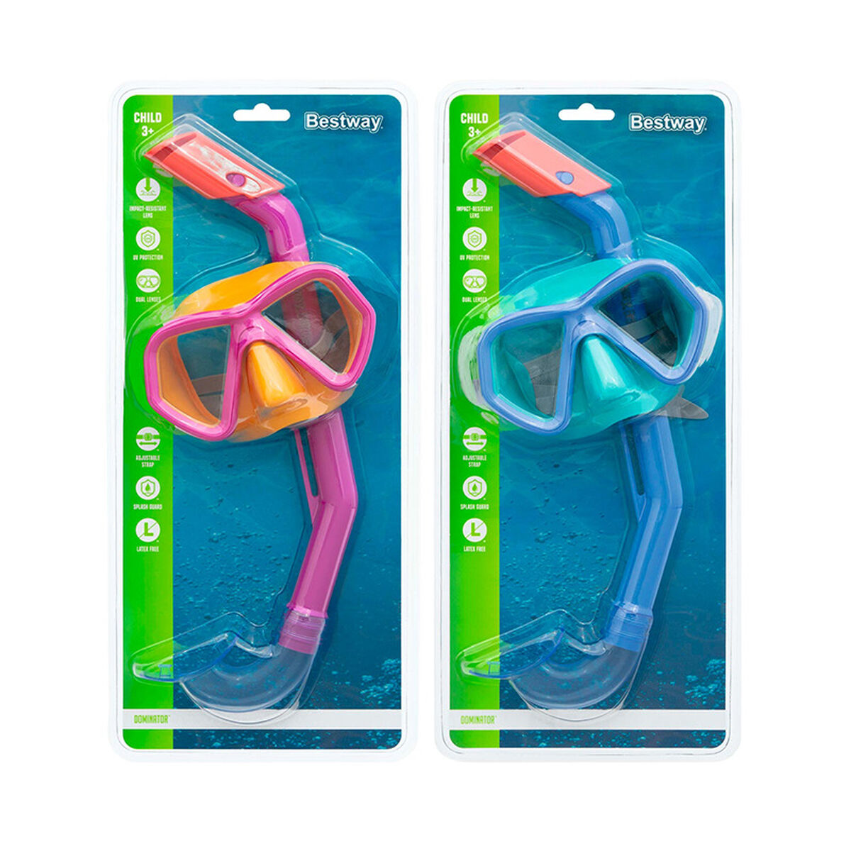 Bestway Uppsättning Mask och Rör Barn Anatomiskt Band Blandad Färg +3 År Strand och Pool 24018 - 4
