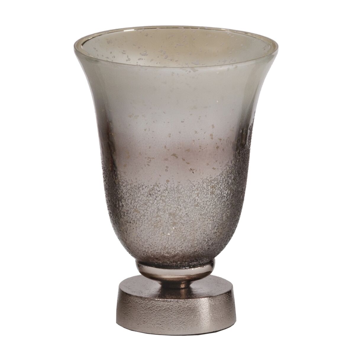 Vas Silvrig Aluminium Glas 17 x 17 x 22 cm
