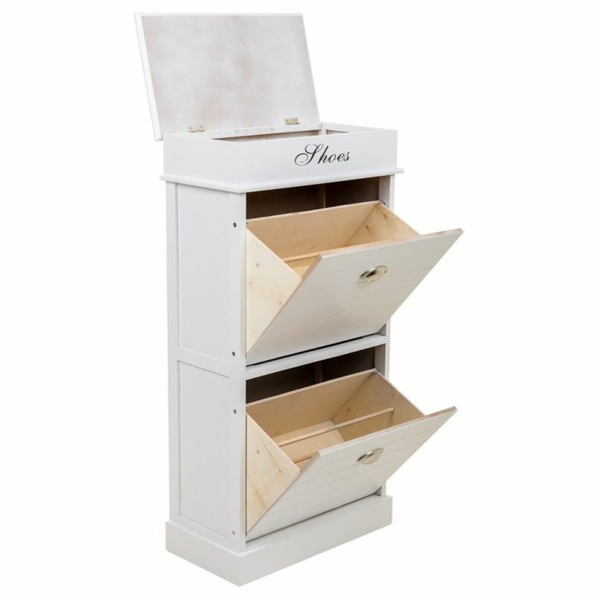 Skoställ Alexandra House Living Vit 28 x 98 x 50 cm 2 lådor - 2