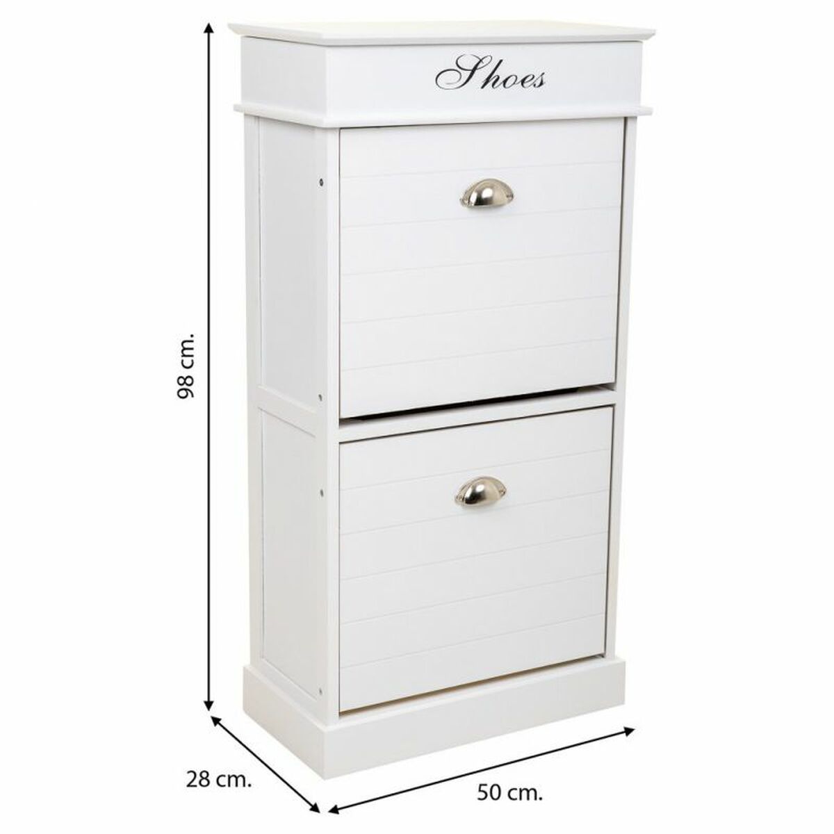 Skoställ Alexandra House Living Vit 28 x 98 x 50 cm 2 lådor - 4