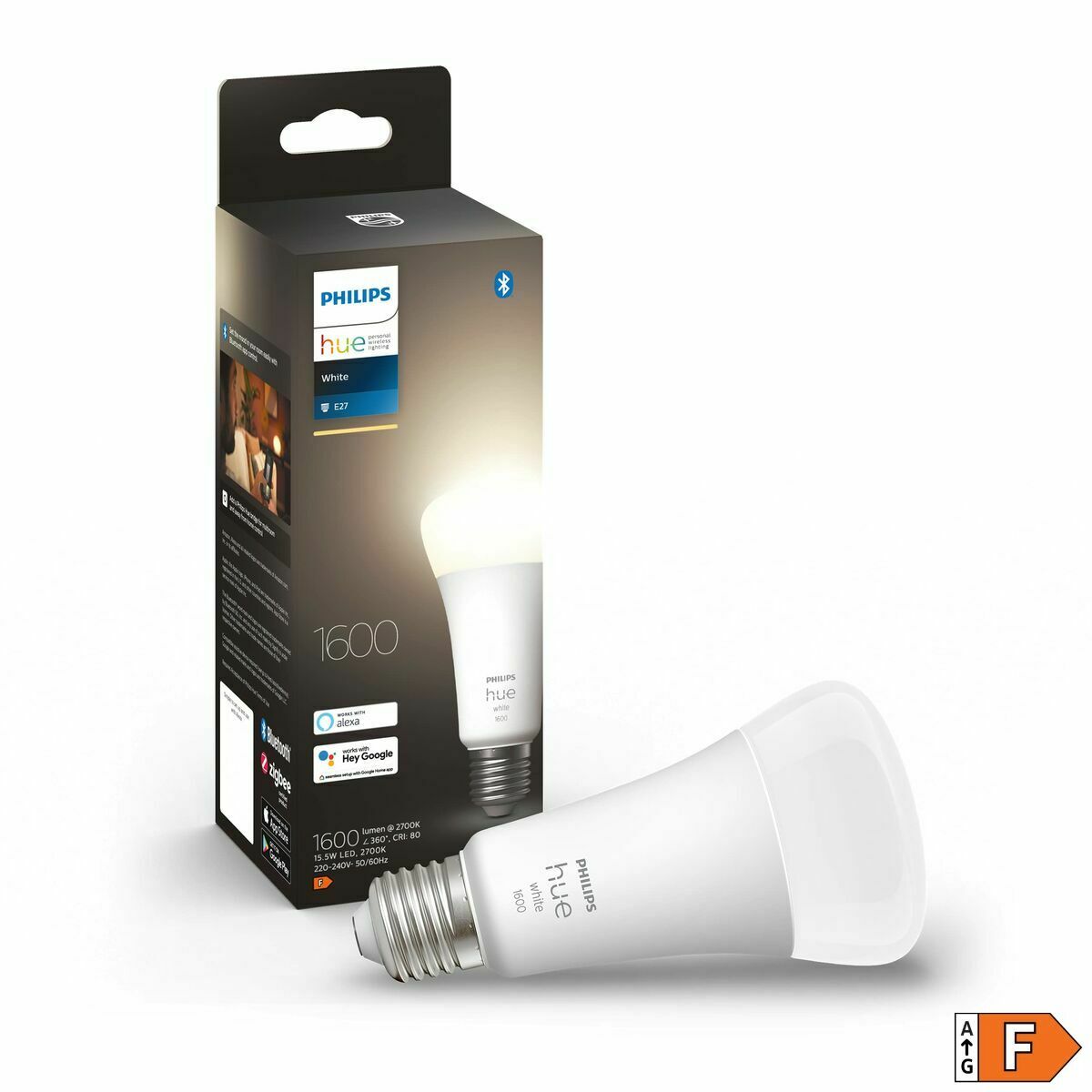 Smart-Lampa Philips Bombilla inteligente A67 - E27 - 1600 Vit F E27 (2700k) - 6