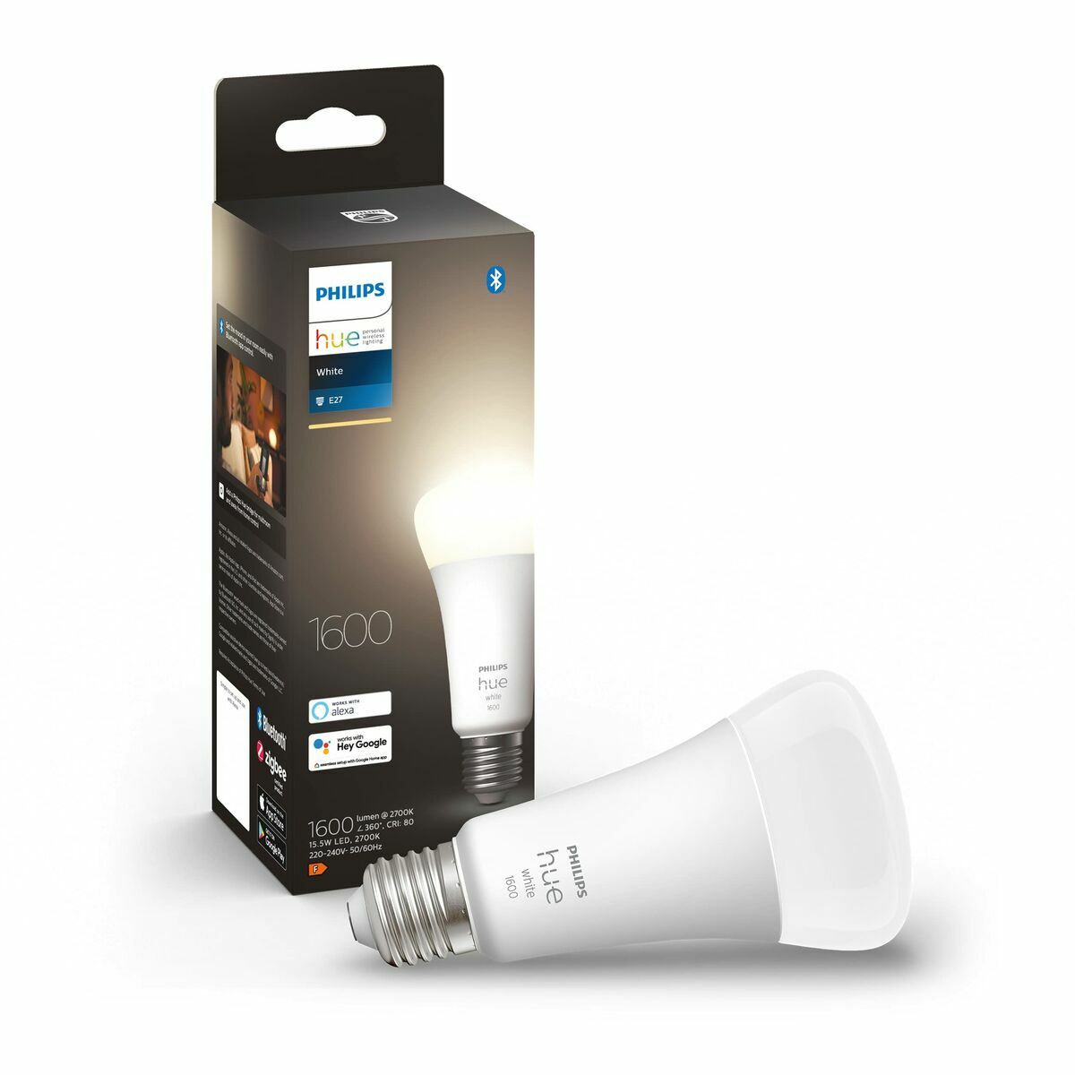 Smart-Lampa Philips Bombilla inteligente A67 - E27 - 1600 Vit F E27 (2700k) - 3