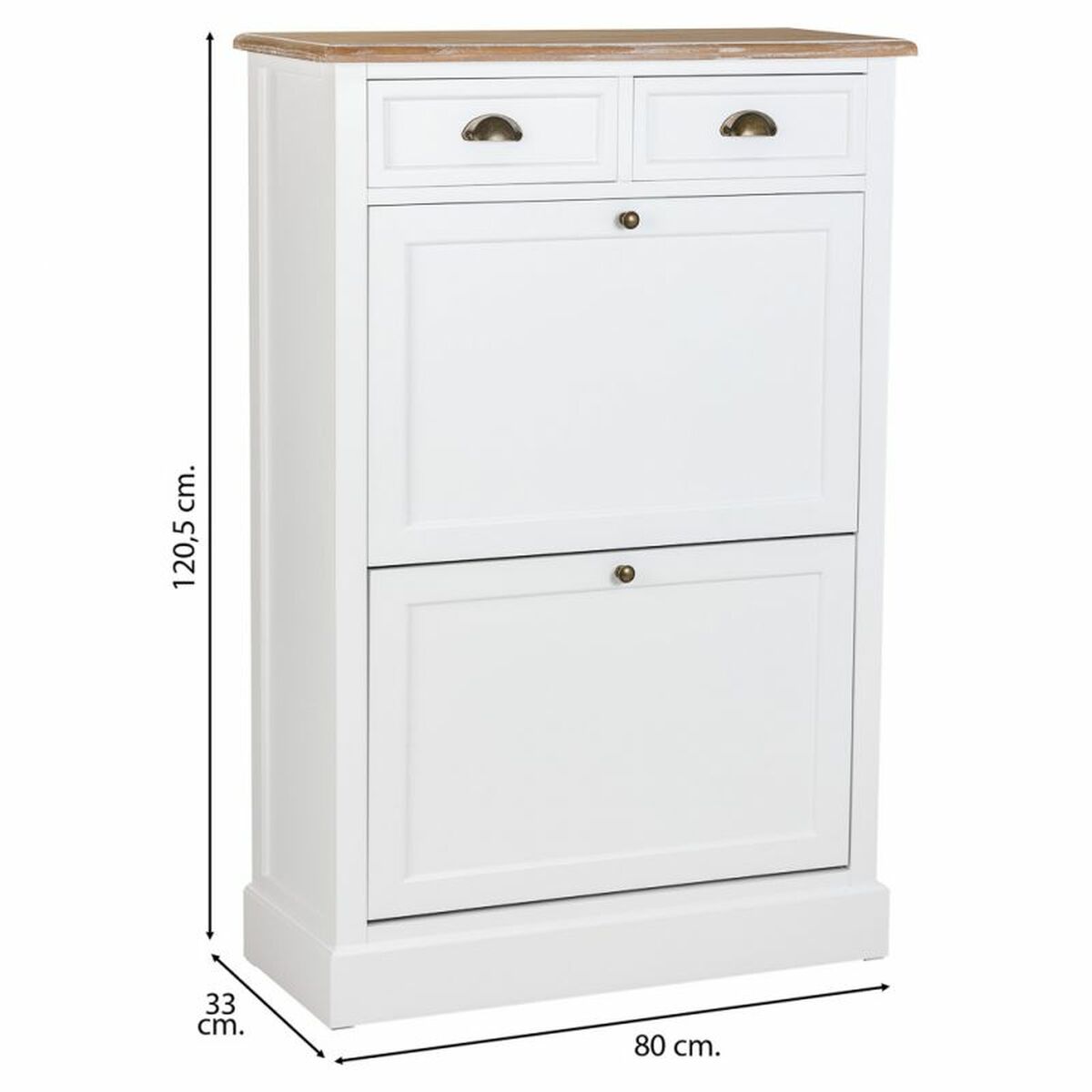Skoskåp Alexandra House Living Vit Brun 33 x 120 x 80 cm - 3