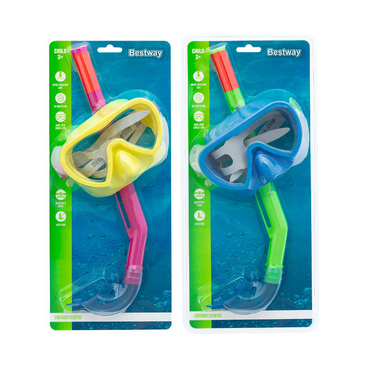 Bestway Set Mask och Tub Junior Purge Valve Färgsortering +7 år Strand och Pool 24032 - 4