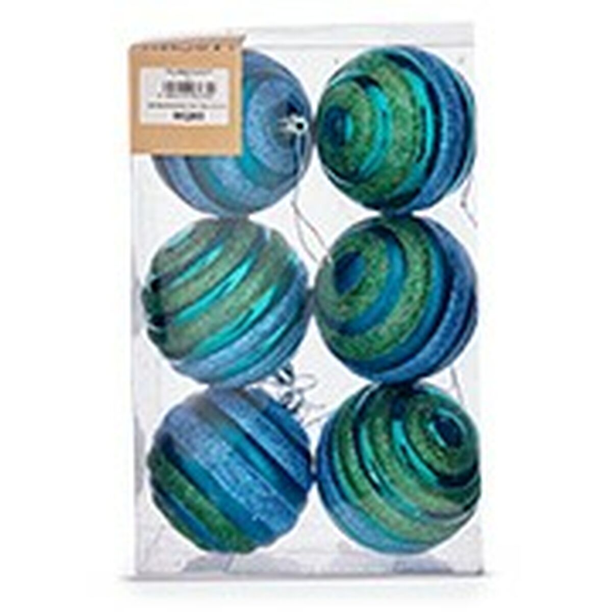 Uppsättning av julkulor Krist+ Blå Grön PVC Ø 8 cm (12 antal) - 5