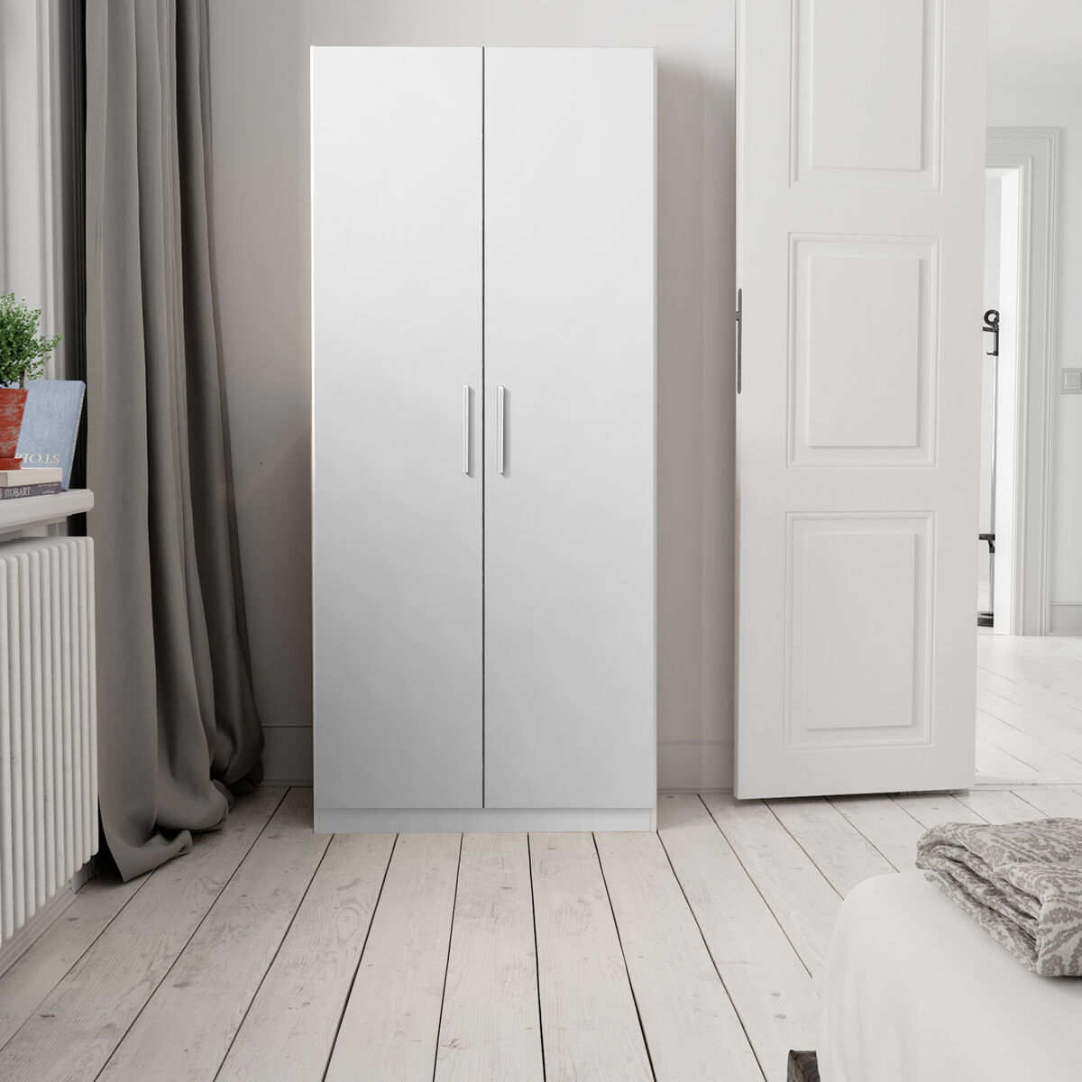 Skoskåp Alexandra House Living Vit 59 x 171 x 35 cm 2 dörrar 7 Hyllor - 2