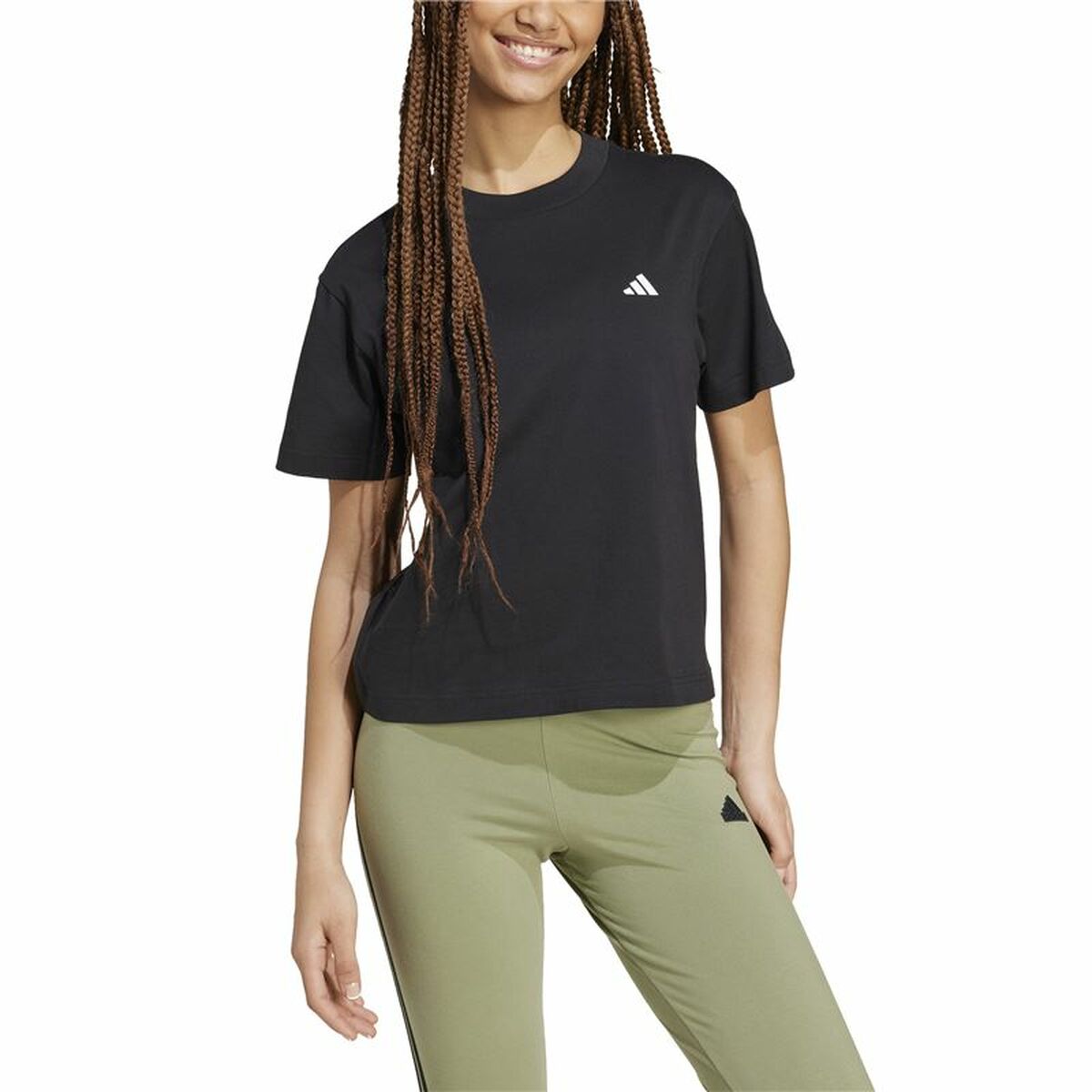 T-shirt med kortärm Dam Adidas Essentials Svart - 3