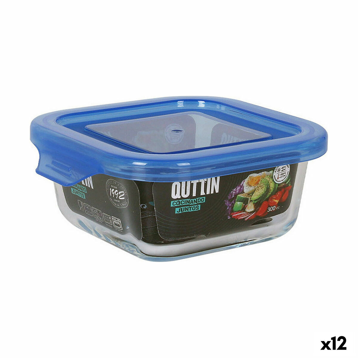 Lunchlåda Quttin   Blå 12 x 12 x 5,3 cm (12 antal) - 3