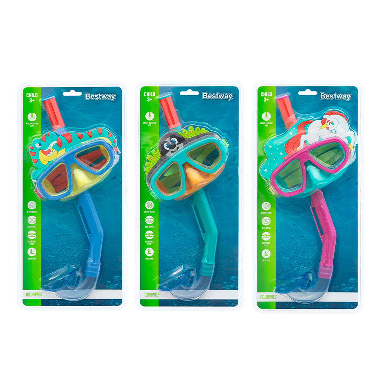 Bestway Set Mask och Tub Vuxen Spolvälv Färgsorterad +14 år Strand och Pool 24053 - 5