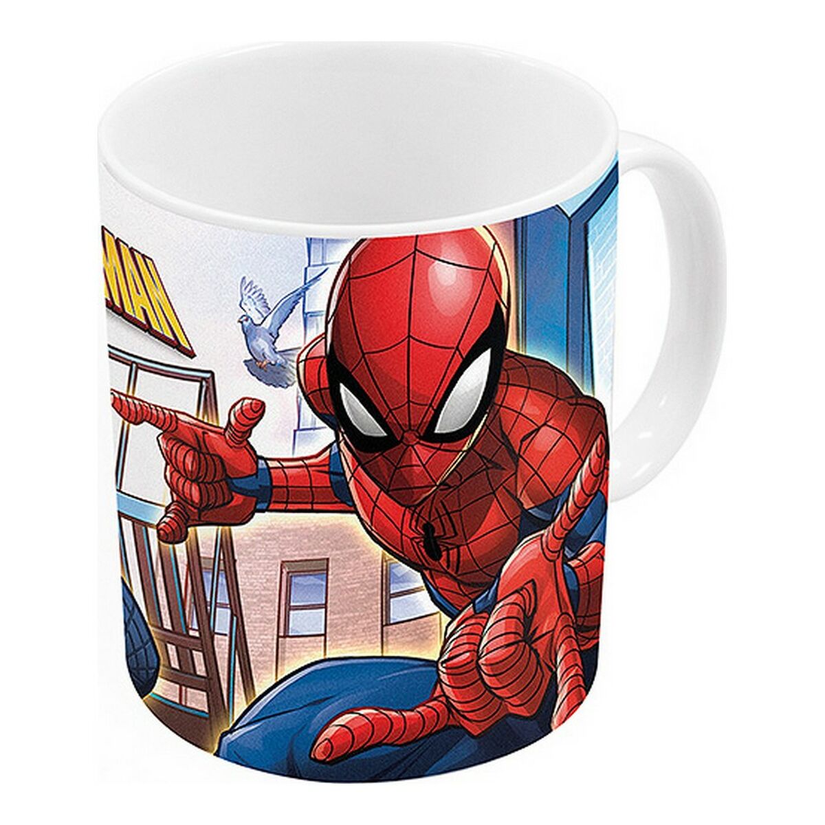 Mugg Spider-Man Great power Blå Röd Keramik 350 ml - 9
