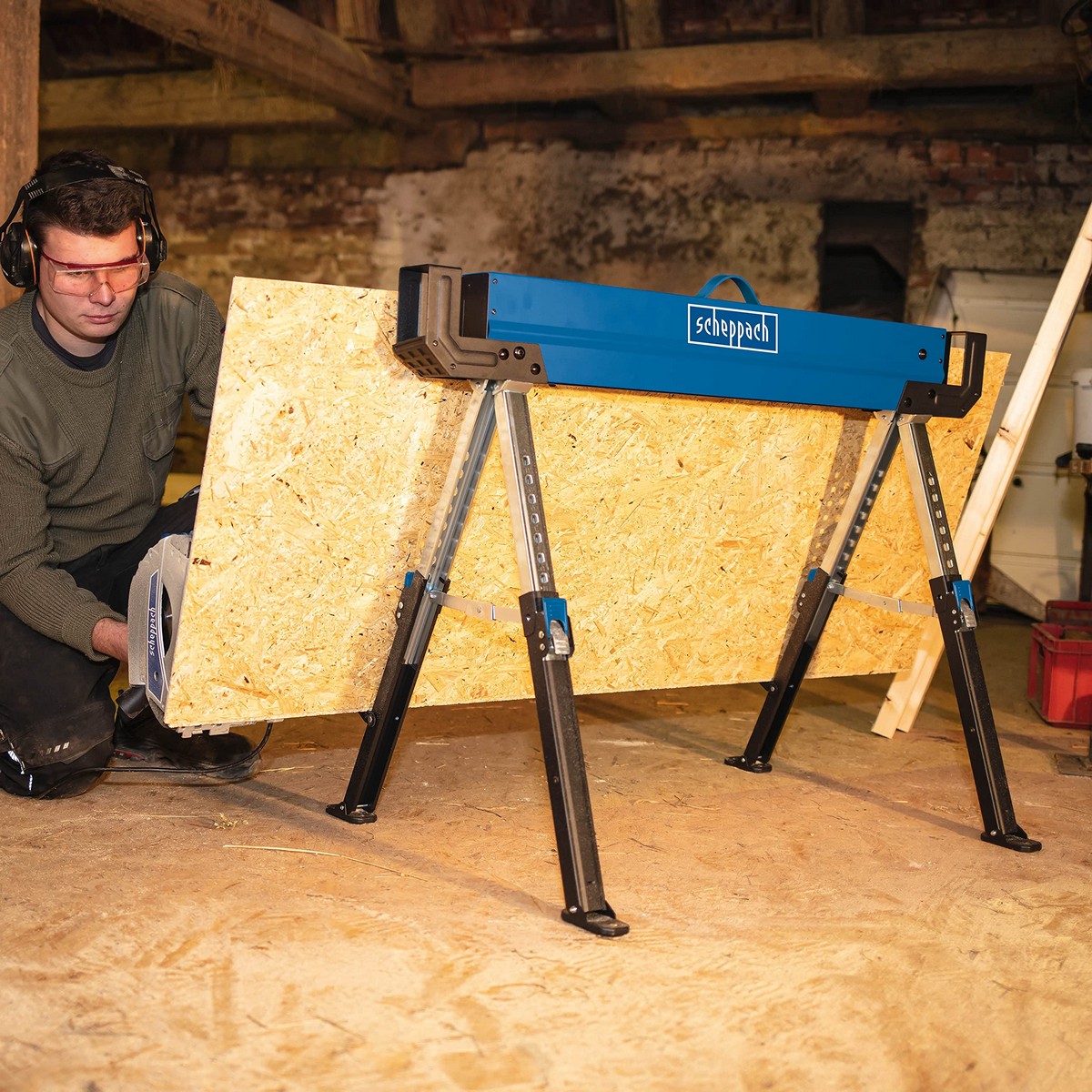 Set of trestles Scheppach MWB600 Stål 82 cm (2 antal) - 4