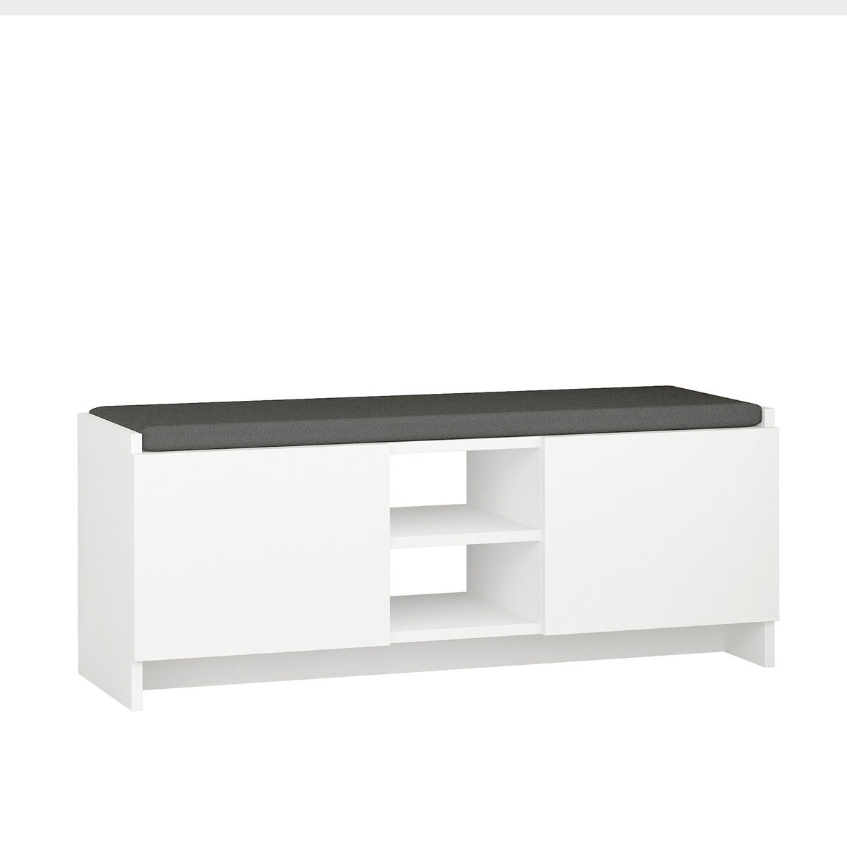 Skobänk Alexandra House Living Vit Grå 110 x 43 x 37 cm 2 dörrar