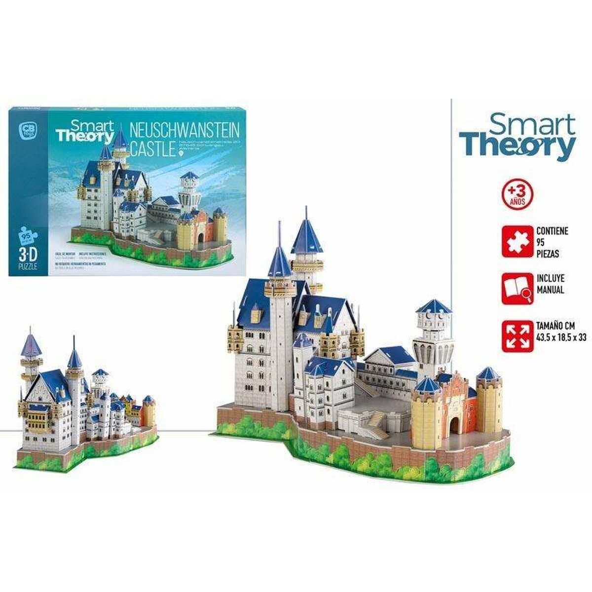 3D-pussel Colorbaby New Swan Castle 43,5 x 18,5 x 33 cm 95 Delar - 2