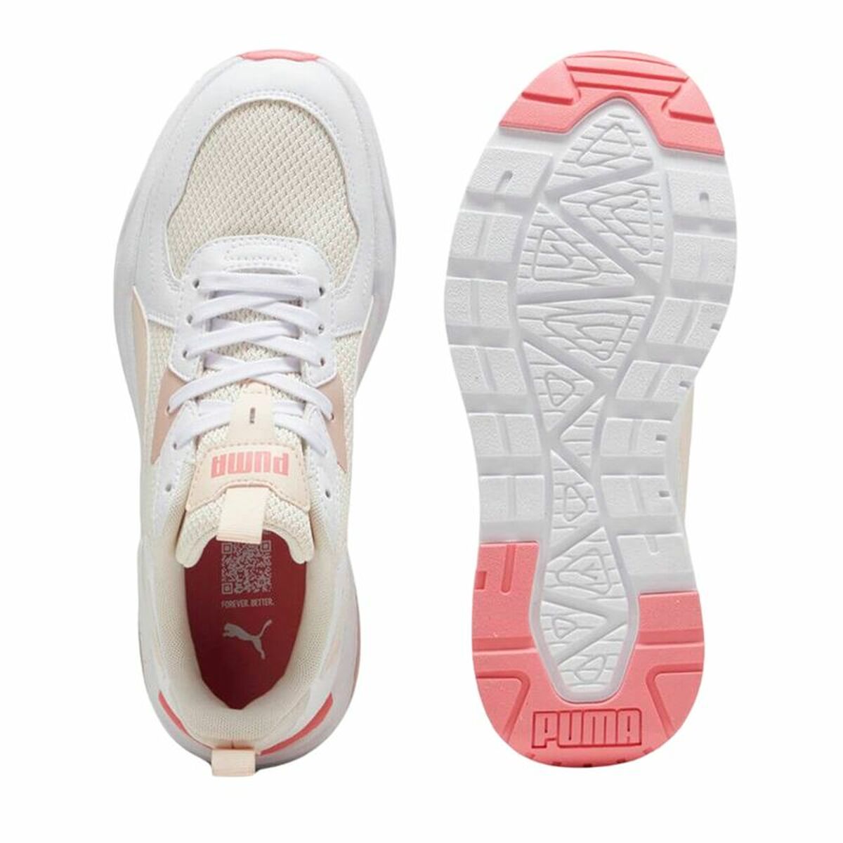 Gymnastiksko, Dam Puma Trinity Lite Vit Rosa - 2