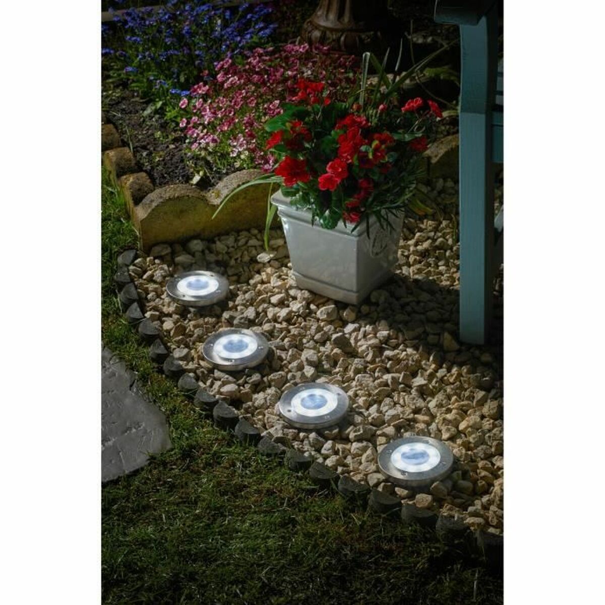 solcellslampo Smart Garden Golv Svart Aluminium (4 antal) - 3